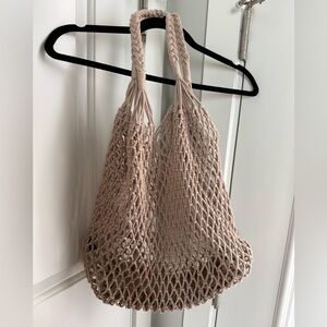 Evereve Blush Macrame Tote Bag